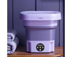 Mini Wasmachine - Camping Wasmachine - Opvouwbare Wasmachine - Met Drogen Centrifuge - Paars - 8L