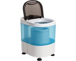 Vonia Mini Wasmachine - Kleine wasmachine - Met centrifuge en bovenlader - Wascapaciteit 2,6 kg - Energiezuinig - Wit/Blauw