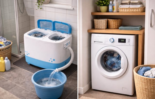 Mini wasmachine vs compacte volautomaat: wat is slimmer in een kleine woning?