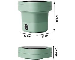 D-essentials mini wasmachine - Inklapbaar - Met centrifuge - Draagbare wasmachine - Opvouwbaar - Kampeer wasmachine - Groen