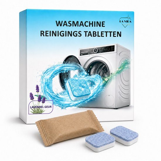 Wasmachine Reiniger Tabletten - 24 stuks - Lavendel Geur - Wasmachinereiniger Tegen Kalk, Vuil, Geurtjes & Vetluis - wasmachine reinigingstabletten