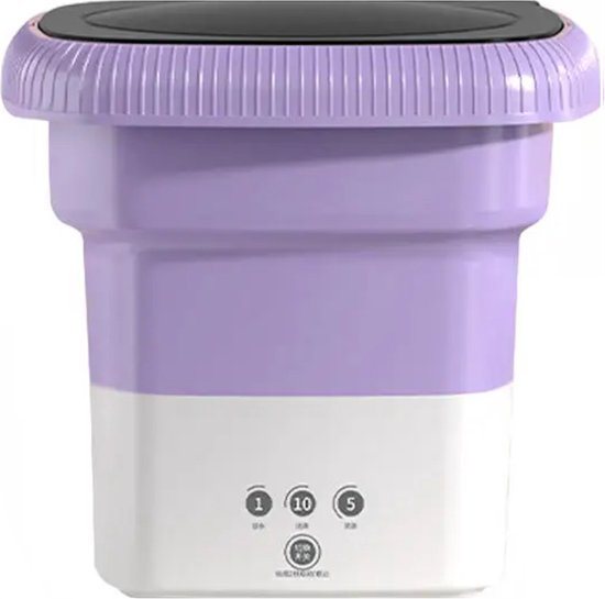 AnyPrice® Mini Wasmachine - Compact - Energiezuinig - Opvouwbaar - 8L - Ideaal voor Studenten & Camping - Paars