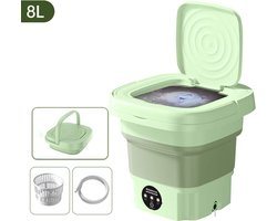 Opvouwbare mini wasmachine voor thuisgebruik, draagbare mini-opvouwbare wasmachine blauwlichtsterilisatie + grotere motor met afvoermand + afvoerslang