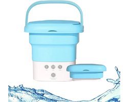 Mini Wasmachine - Draagbaar - Opvouwbaar - Met Drie Functies - 4,5L - Met Afvoermand - Blauw