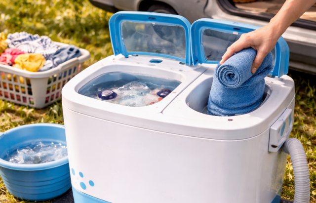 Twin tub wasmachine (dubbele trommel) uitleg: sneller wassen onderweg