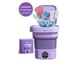 Mini Wasmachine - Compact - Energiezuinig - Opvouwbaar - 8L - Ideaal voor Studenten & camping - Inclusief Wasknijpers
