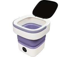 CYRO - Mini Wasmachine - Camping Wasmachine - Kleine Wasmachine - 12L Capaciteit - Draagbaar - Opvouwbaar - Reizen - Paars