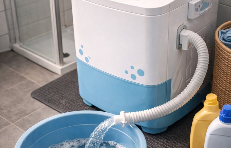Water en afvoer mini wasmachine: lekkage voorkomen + tips