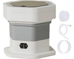 Draagbare wasmachines, draagbare wasmachines en drogers, kleine opvouwbare wasgoed voor reizen, grote opvouwbare mini-wasmachine voor appartementen, slaapzalen, campings, campers - grijs